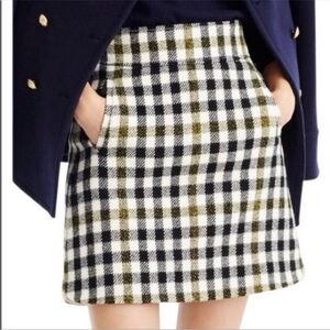 J crew plaid mini skirt 100% wool sz 00.
